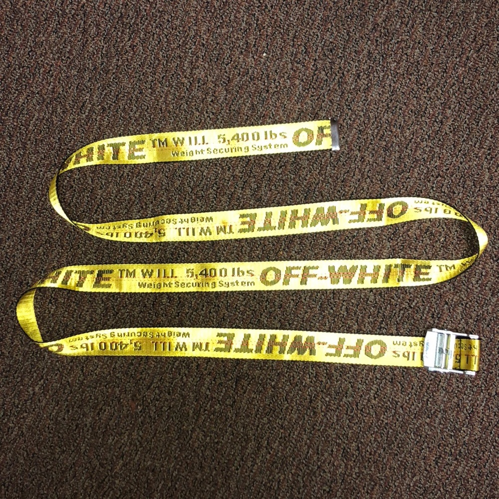 Off White Industrial Belt Yellow and Silver